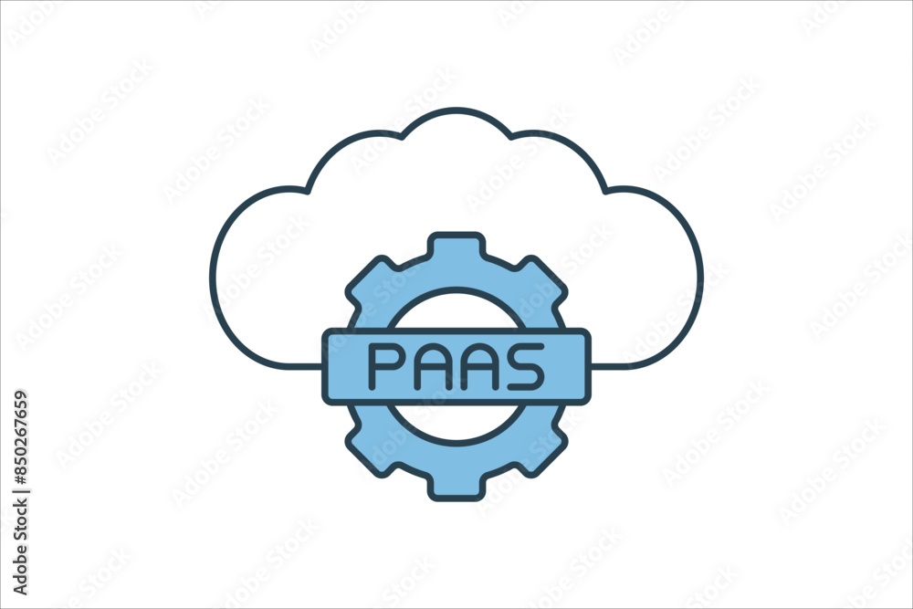 Poster paas icon. icon related to cloud computing. suitable for web site, app, user interfaces, printable e