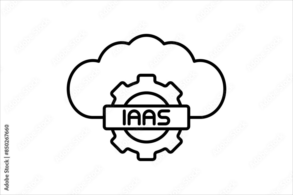 Poster iaas icon. icon related to cloud computing. suitable for web site, app, user interfaces, printable e