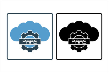 PaaS icon. icon related to cloud computing. suitable for web site, app, user interfaces, printable etc. solid icon style. simple vector design editable