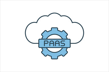 PaaS icon. icon related to cloud computing. suitable for web site, app, user interfaces, printable etc. flat line icon style. simple vector design editable