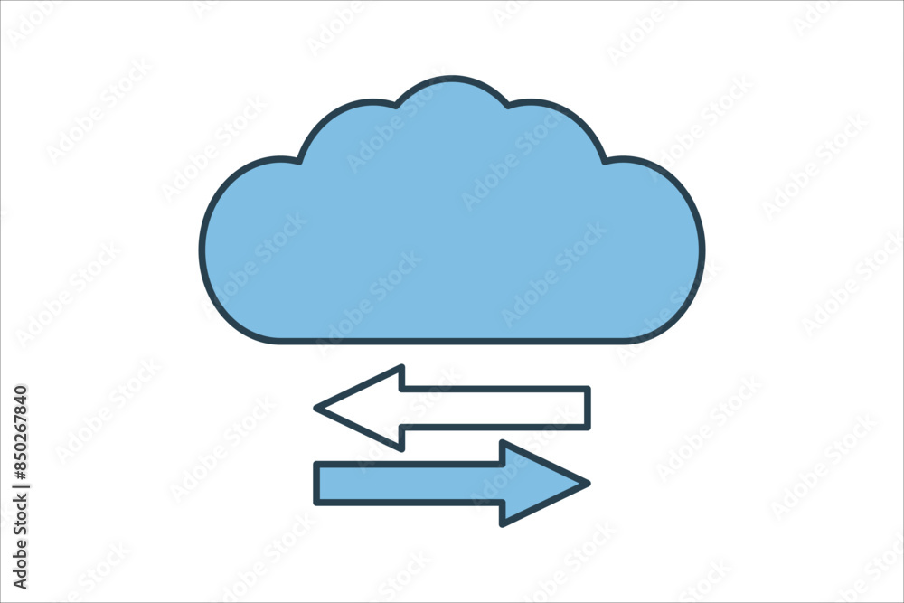 Poster cloud migration icon. icon related to cloud computing. suitable for web site, app, user interfaces, 