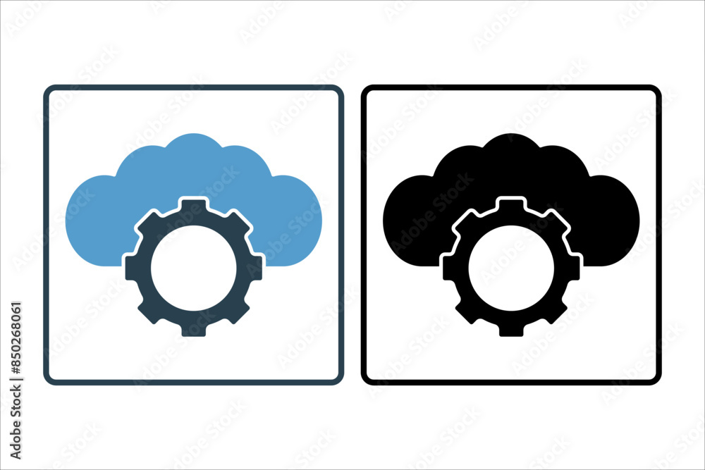 Poster cloud computing icon. icon related to cloud computing. suitable for web site, app, user interfaces, 
