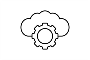Cloud computing icon. icon related to cloud computing. suitable for web site, app, user interfaces, printable etc. line icon style. simple vector design editable