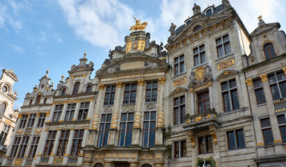 Obraz premium Opulent buildings on Grand Place in Brussels in Belgium