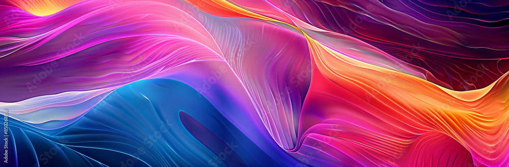 Poster abstract background with colorful waves and lines, creating an abstract pattern in the style of digi