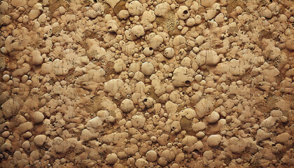 Seamless cork texture background with fine granular patterns and holes