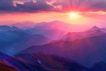 Obraz premium Peak sunrise and sea of clouds