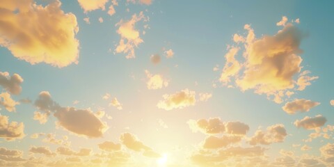 Clear Sky with Soft Wispy Clouds and Warm Golden Hue