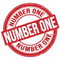 NUMBER ONE text written on red round stamp sign