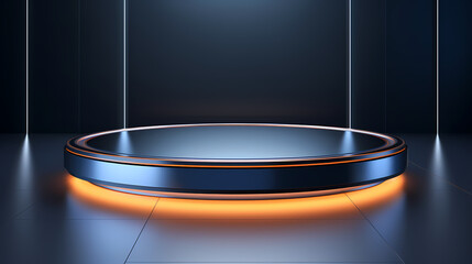 Illuminated round podium