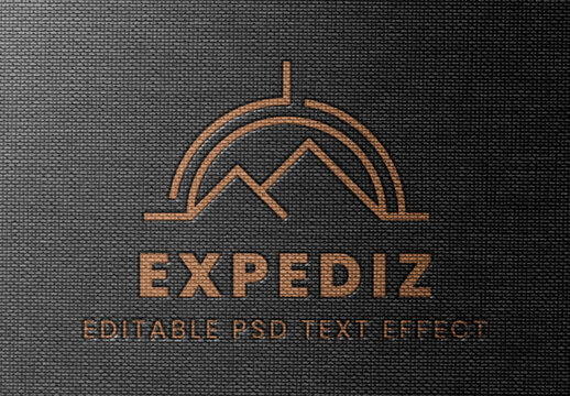 Debossed Textile Logo Design Text Effect