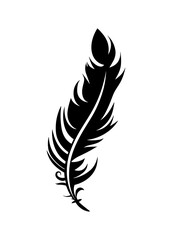 Obraz premium Feather vector icon isolated on white background
