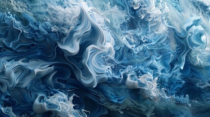 Naklejka premium Beautiful fantasy digital art. Blue fantasy background.
