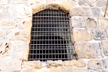 A small window as an architectural detail of housing construction in Israel.