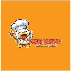 duck food character mascot vector