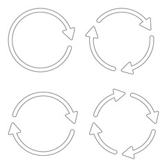 circle arrow icon set. isolated on transparent background.