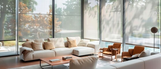 Intelligent shading solutions automatically adjusting to minimize solar heat gain and enhance comfort