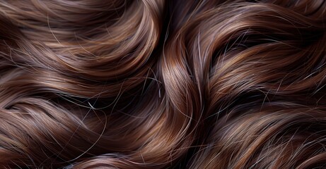 Naklejka premium A bunch of wavy strands of dark brown hair