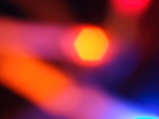 
The psychedelic lights in the urban night scene