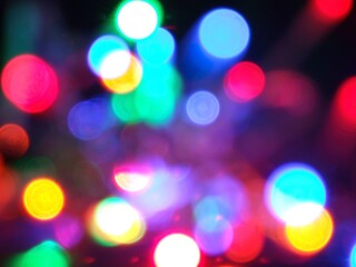 
The psychedelic lights in the urban night scene