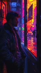 Fototapeta premium Vector illustrate, In a dystopian society, an LGBTQ+ sanctuary provides a safe haven where love and identity are celebrated amidst the chaos., tv show quality