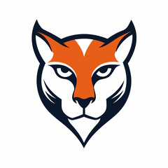 Elegant puma head icon vector illustration