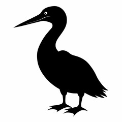 Gannet bird animal Silhouette Vector illustration svg