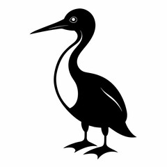 Gannet bird animal Silhouette Vector illustration svg