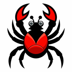 Solid black outline Fiddler Crab animal vector svg