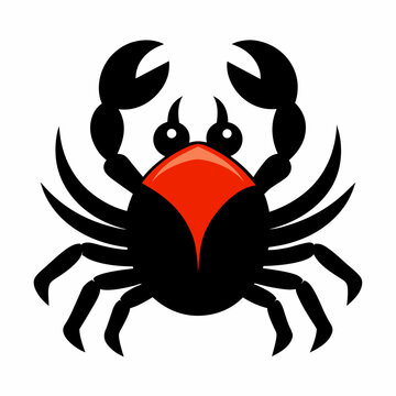 recommend clip art: Solid black outline Fiddler Crab animal vector svg
