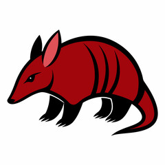 Solid black outline Giant Armadillo animal vector