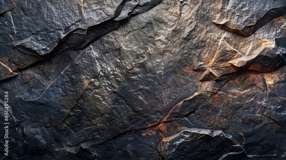 Aufkleber natural slate stone in warm tones matte rustic texture : generative ai