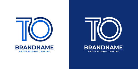 Letters TO Line Monogram Logo, suitable for business with TO or OT initials