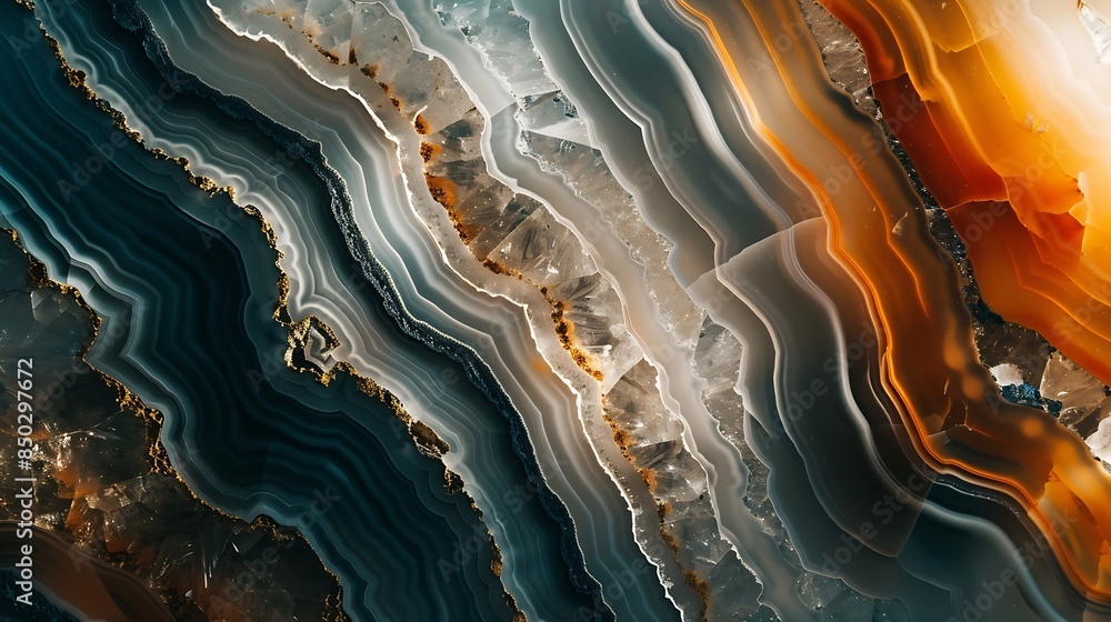 Poster gradient surface of agate rock : generative ai