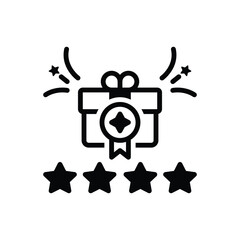 Fototapeta premium Black solid icon for reward 
