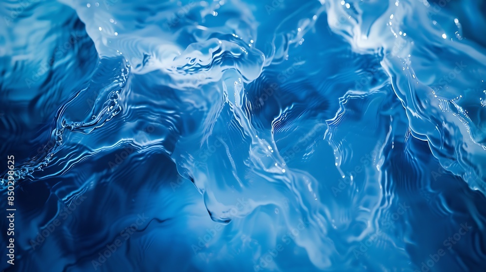 Aufkleber abstract blue color water wave pure natural swirl pattern texture background photography : generativ