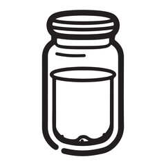 Simple flat jar icon, black vector illustration on white background