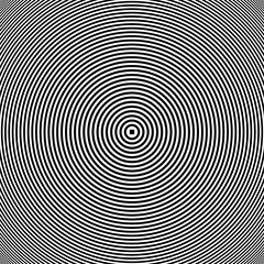 Concentric Circle Lines Pattern. Abstract Geometric Textured Black and White Background. 