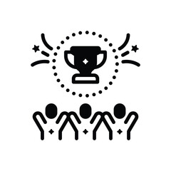 Black solid icon for achievement 