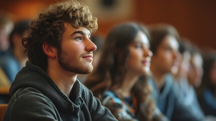 Obraz premium University Classroom of Students: Candid Photography of Academic Learning