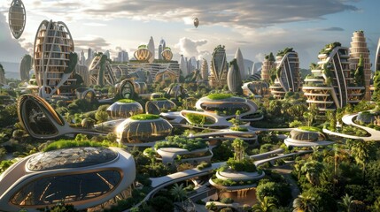 Resilient and sustainable cityscape inspired by Hispanic community background