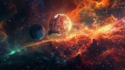 Naklejka premium Cosmic forces guiding Hispanic Heritage Month journey background