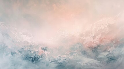 Obraz premium Winter's tranquility with swirling mist and soft pastel hues background