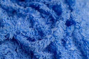 new soft blue threads with traces of other threads close-up