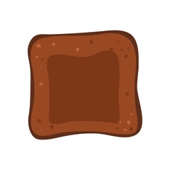 Sliced roasted toast bread isolated on white background. Piece of toasted bread. Close-up of toast. Top view. Doodle vector icon , for food design and logo.