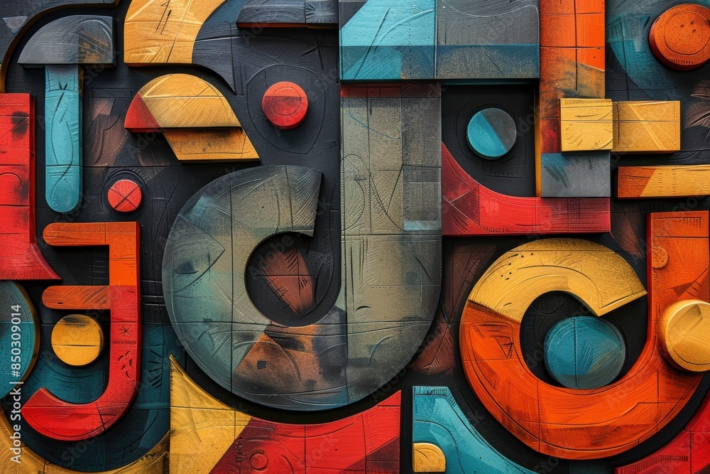 Fototapete an imaginative illustration featuring the letter j in a bold and striking manner surrounded by other