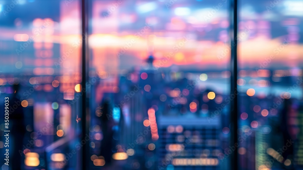 Poster soft focus on the panoramic view of the city skyline a reminder of the ambitious goals and connectio