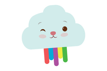 Funny Element Flat Sticker Design