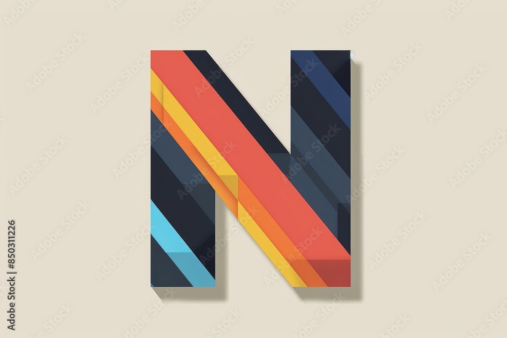 Fototapete a minimalist illustration of the letter n with clean lines and a modern font perfect for projects th