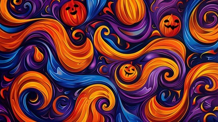 Fototapeta premium Vibrant hues and festive atmosphere in digital Day of the Dead canvas background